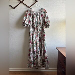 Anthropologie Somerset Dress in Neutral Motif Floral